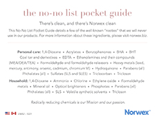 Norwex No-No List Pocket Guide