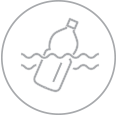 plastic bottle in water icon